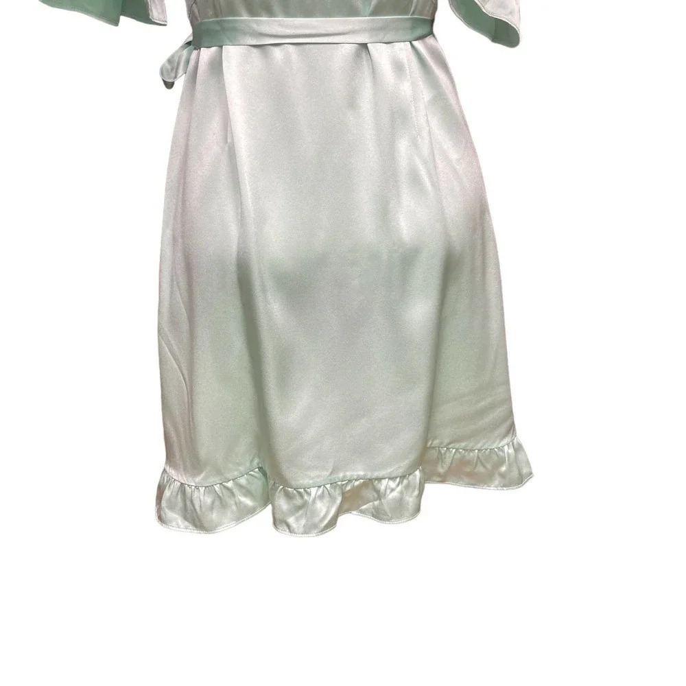Hill House The Nima Silk Wrap Dress in Mint Size Small - Picture 7 of 12